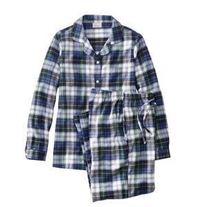 LL Bean Scotch Plaid Flannel Pajamas Plaid Women's Tall
